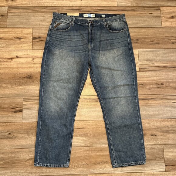Men's NWT Ariat M2 Relaxed Boot Cut Denim Jeans SZ 44x30 Blue Cotton Western - Picture 1 of 13
